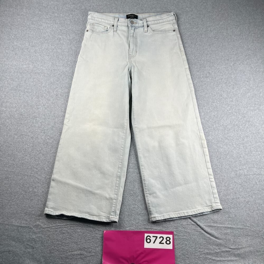 Banana Republic Wide Leg Crop Denim Jeans Womens Size 10 Regular Light Wash *SEE
